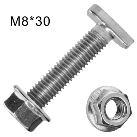 

RANMEI 304 Stainless Steel Hammer Head Screws with Flange Nuts M8 (Pack of 20) DIN 6923