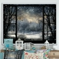 thumbnail image 2 of Designart "Midnight Gothic Window Winter's Tale I" Extra Large Landscapes Framed Wall Art - Traditional Grey Winter Landscape Hallway Framed Wall Art Decor, 2 of 7