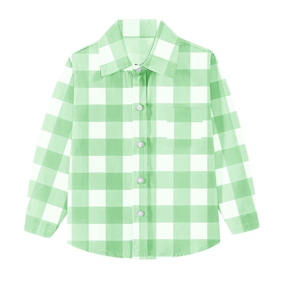 Guluxicc Boys Plaid Shirts Long Sleeve Flannel Shirt Jackets Casual Fall Button Down Tops 3 Months - 8 Years