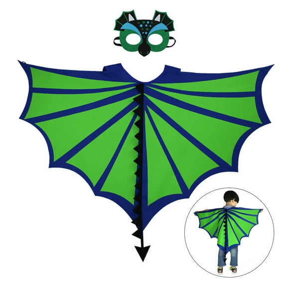 2PCS Kids Costume Set Novelty Dinosaur Party Cape Costume Cape with Felt Mask