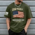 thumbnail image 2 of FINALGANG Mens 1776-2026 250 Years American Flag Print Short Sleeve T Shirt Crewneck Patriotic Tee For 4th Of July Independence Day Summer Wear Army Green XXXL, 2 of 5
