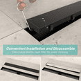 thumbnail image 5 of 0ELLO&ALLO 28 Inch Matte Black Linear Shower Drain, SUS304 Stainless Steel Rectangle Shower Floor Drain with 2-in-1 Flat & Tile Insert Cover, 5 of 5