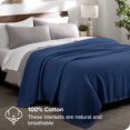 thumbnail image 2 of Bare Home Waffle Blanket - 100% Cotton - Lightweight & Breathable, 2 of 7