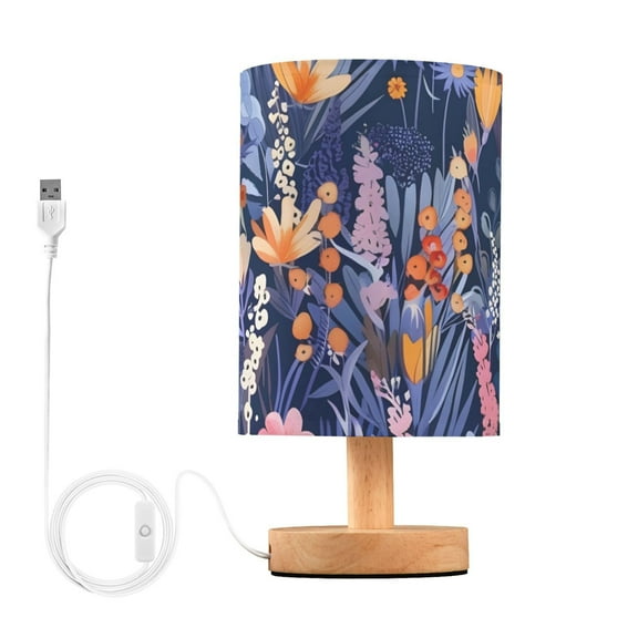 Beautiful Florals Table Lamp with USB Port LED Warm Light Lamp Night Light Home Decor