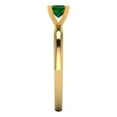 thumbnail image 3 of 0.5 ct Princess Cut Simulated Emerald Solitaire Engagement Ring for Women in 18K Yellow Gold, 3 of 5