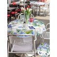 thumbnail image 4 of Outdoor Tablecloth with Umbrella Hole and Zipper, Purple Hydrangea Round Table Cloth 54 Inch Waterproof Tablecloth, Spring Eucalyptus Butterfly Grey Plaid Picnic Table Cover for Patio Camping, 4 of 7