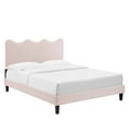 thumbnail image 2 of Modway Current Performance Velvet King Platform Bed in Pink, 2 of 10
