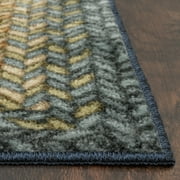 Maples Rugs Marion Bohemian Braided-Style Print Low Pile, Non-Slip, Pet-Friendly Indoor Rug, 5' x 7', Multi-Color