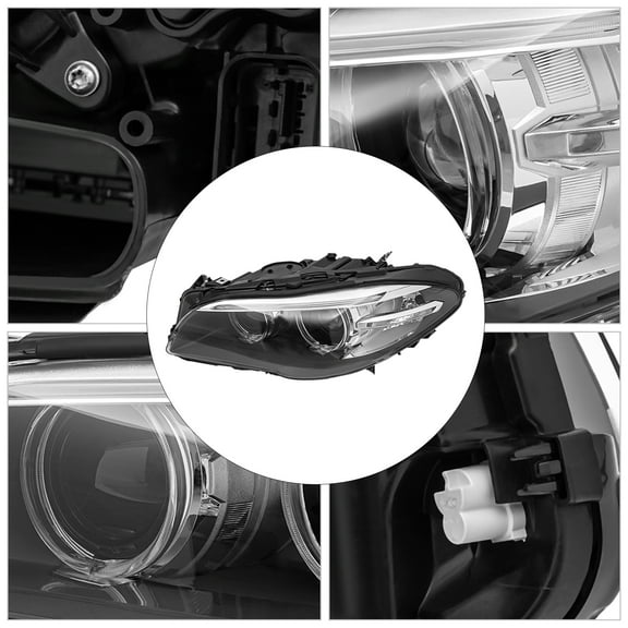 Left Headlight Assembly for 2014–2017 BMW 528i 535i Sedan (Non-xDrive/M Sport) – HID/LED/Halogen Compatible, Clear Lens, OE# 63117343905