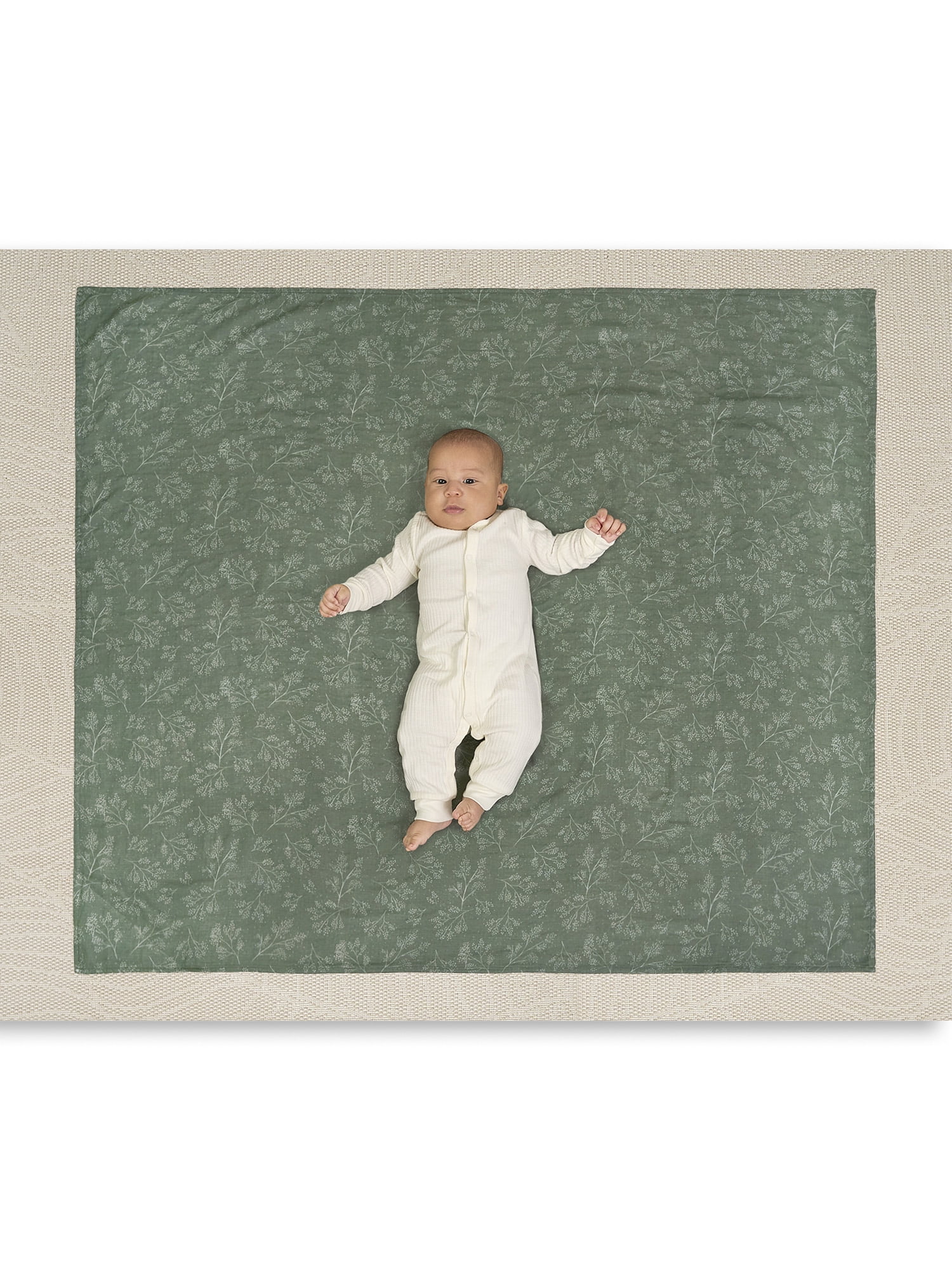Modern Moments By Gerber Multi-Use Nursing Cover, Swaddle Blanket, Tummy Time Blanket and Burp Cloth&nbsp, One Size, Green