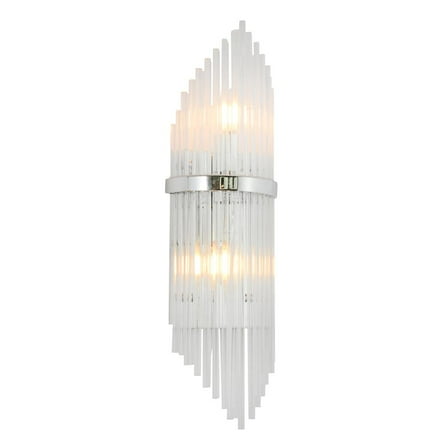 Bethel International Wall Sconce Chrome Metal & Glass