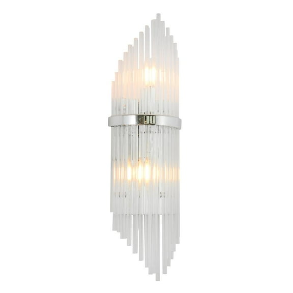 Bethel International Wall Sconce Chrome Metal & Glass
