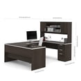 thumbnail image 5 of Kingfisher Lane U Shaped Computer Desk in Dark Chocolate, 5 of 6
