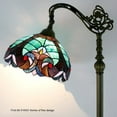 thumbnail image 6 of Tiffany Floor Lamp 64" Tall Industrial Pole Vintage Boho Green Stained Glass Standing Corner Bright Reading LED Light Arched Rustic Gooseneck Adjustable Living Room Kids Bedroom Farmhouse WERFACTORY, 6 of 7