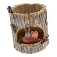 thumbnail image 2 of Almencla Tree Stump Small Flower Pot Creative Resin Plant Pot for Garden Office Patio Rabbit, 2 of 8
