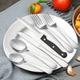thumbnail image 5 of Koomade 24-Piece Stainless Steel Flatware Set, 6 Place Settings - Dishwasher Safe Silverware Cutlery Utensil Set with Steak Knives, Forks, Spoons - Mirror Polish Cutlery Set for Daily Use, Silver, 5 of 8