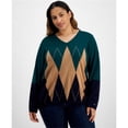 thumbnail image 1 of Tommy Hilfiger Womens Colorblocked Pullover Sweater, Multicoloured, Plus Size, 3X, 1 of 1