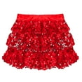 thumbnail image 6 of Doomiva Kids Girls Shiny Sequins Halter Tassel Crop Top with Mini Skirt Set Latin Jazz Salsa Samba Rumba Dance Outfits Red 14, 6 of 7