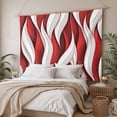 thumbnail image 3 of Red White Moire Tapestry for Bedroom Wall Hanging Tapestry, Modern Abstract Art Ceiling Backdrop Tapestries Poster Blanket Wall Decor for Teens Room Living Room Dorm 59" x 79", 3 of 8