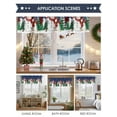 thumbnail image 6 of Christmas Snowman Valances for Windows, 54 x 18in, Xmas Snowflake Tree Navy Blue Rod Pocket Kitchen Valance Curtain Light Filtering Window Treatments for Living Room Bedroom, 1 Panel, 6 of 7