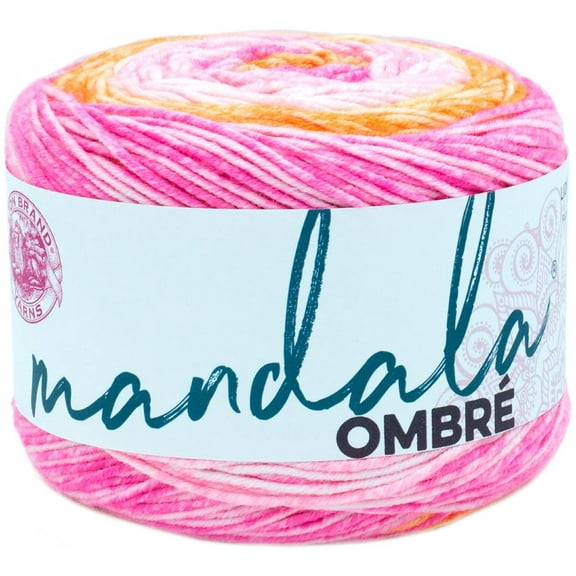Lion Brand Yarn Mandala Ombre SereneCake Medium Acrylic Multi-color Yarn