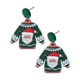 thumbnail image 3 of Sweater Christmas Earrings Cute Christmas Dangle Earrings for Xmas Green, 3 of 9