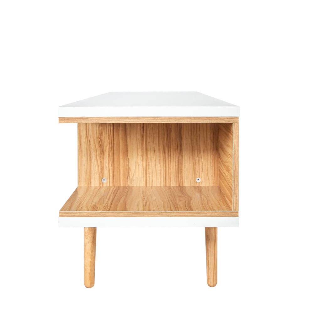 Kadyn TV Stand, Mid-Century Wood Entertainment Center with Adjustable Storage Cabinet, White TV Console for Living Room Kadyn TV Stand, Mid-Century Wood Entertainment Center with Adjustable Storage Cabinet, White TV Console for Living Room