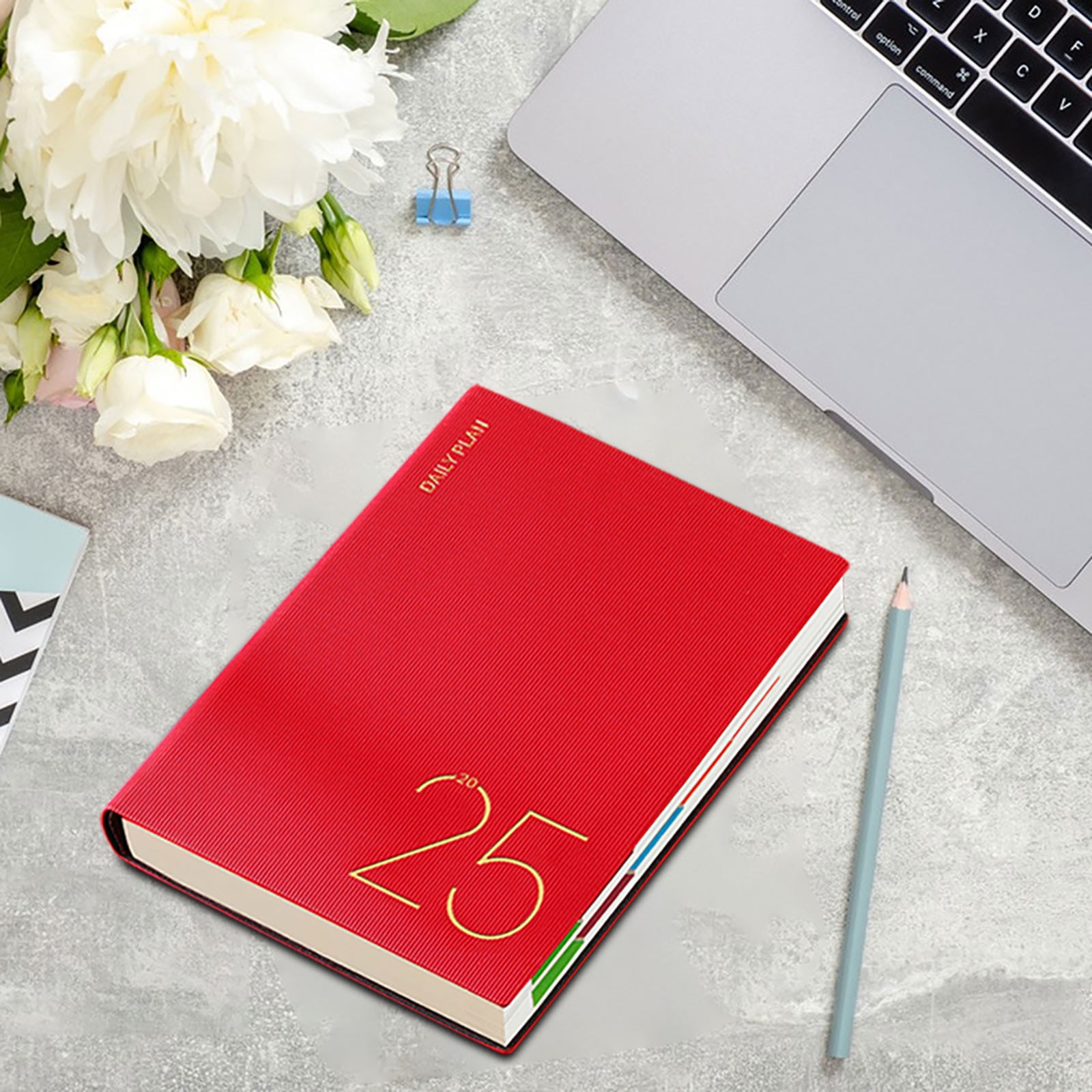 Weekly Planner Notebook Hardcover Calendar Planner With Monthly Tab 80Gsm Thick Paper Daily Planner 365-Day Office Plan