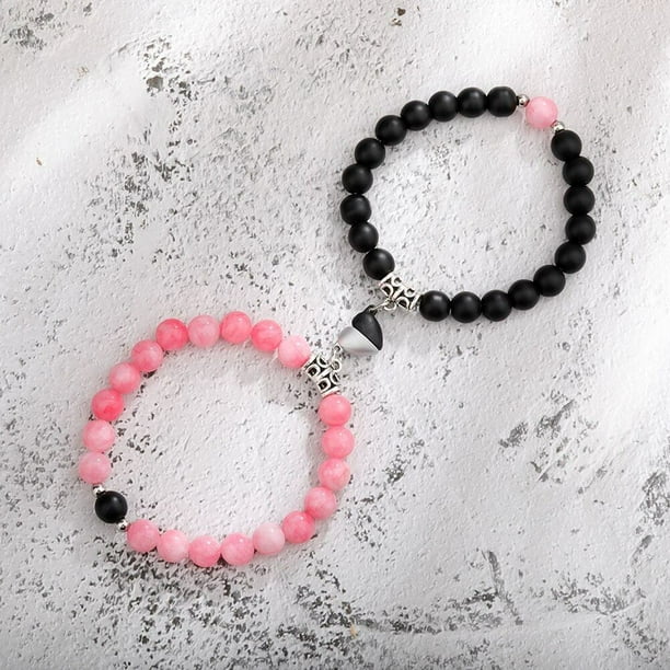 Heart matching couple bracelets natural stone beads yoga bracelet for romantic lovers perfect valentine s day gift