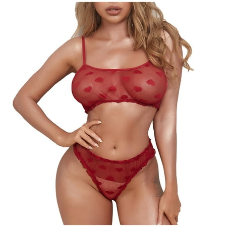 

KBKYBUYZ 2PCS Floral Sexy Women Lingerie Temptation Patchwork Babydoll Underwear Panties Underpants Sleepwear Suit
