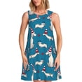 thumbnail image 1 of Easygdp Festive Dachshund Fun para Vestido Transpirable de Mujer, Vestido Suelto de Manga Corta con Pliegues y Bolsillos para el Verano, 1 of 7