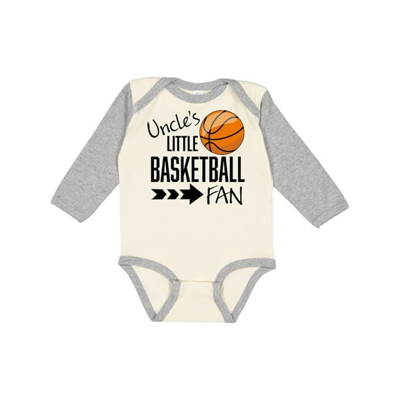 Inktastic Uncle's Little Basketball Fan Boys or Girls Long Sleeve Baby Bodysuit