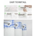 thumbnail image 5 of No Hook Shower Curtain with Snap in Liner, Watercolor Blue Check Plaid Hotel Shower Curtains for Bathroom, Washable Shower Curtain Liner Set with Mesh Top Window, 60"x72", 5 of 6