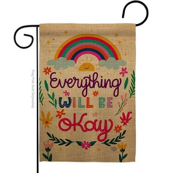 Ornament Collection G192199-BO 13 x 18.5 in. Everything Be Okay Sweet Life Inspirational Double-Sided Decorative Vertical Garden Flags - House Decoration Banner Yard Gift