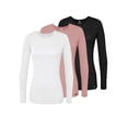 thumbnail image 1 of Adar sous-Couches pour Femmes Multicolores, Lot de 3 - T-Shirt de sous-Couche à Manches Longues Confortable, 1 of 7