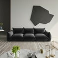 thumbnail image 1 of The Magic Home Canapé d'Angle Modulaire 3 Places en Chenille Noire,, 1 of 12