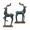 thumbnail image 1 of 2 piezas de estatuas modernas de ciervos, de Reno, esculturas de alce decorativas para soporte de TV, decoración de estantería de mesa, Zulema Escultura de ciervo, 1 of 8