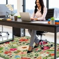 thumbnail image 4 of Office Chair Mat for Hardwood & Tile Floor,Boho Floral 36"x48" Office Computer Chair Mat for Rolling Chairs,Under Desk Non Slip Gaming Rug,Rubber Backing Large Low-Pile Carpet Protector Mat(Green), 4 of 11