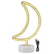 thumbnail image 1 of Letrero de neón con luz de neón en forma de luna con base para dormitorio, fiesta, regalo de cumpleaños, USB/alimentado por batería, 1 of 8
