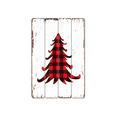 thumbnail image 1 of Buffalo Plaid Xmas Tree Wooden Sign Wall Decor, 1 of 1