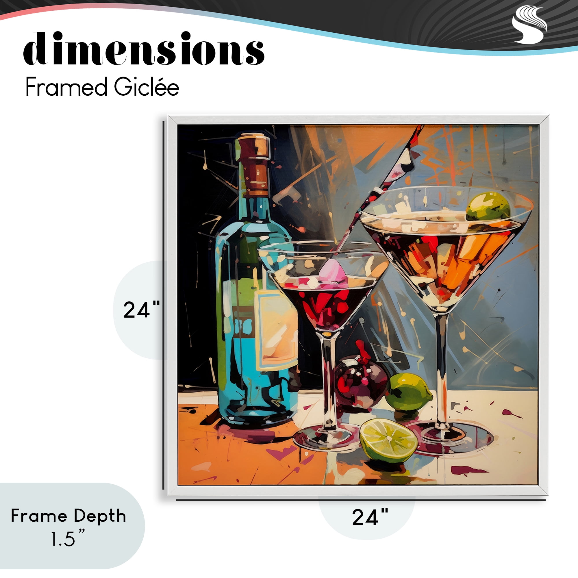 Stupell Industries Every Sip of Martini Night White Framed Giclee Art, design by Lazar Studio
