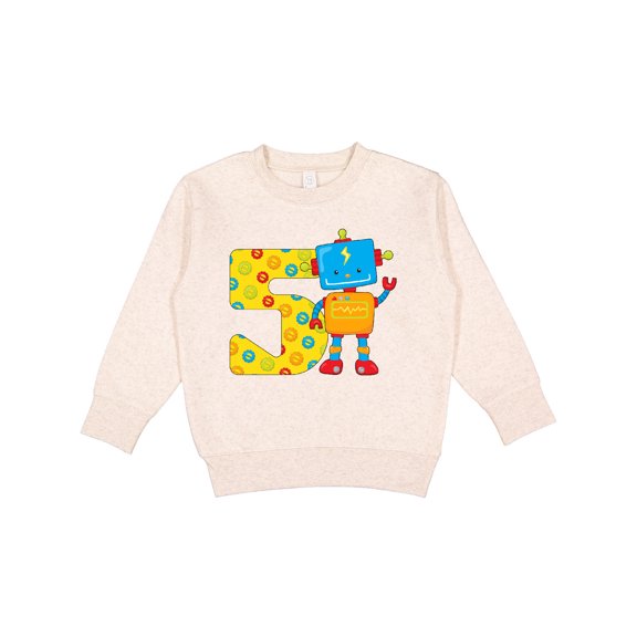 Inktastic This Robot is Five Fifth Birthday Toddler Sweatshirt