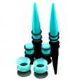thumbnail image 5 of Vogem 50 Pieces Ear Stretching Kit 14G-00G Acrylic Tapers and Plugs and Silicone Tunnels Ear Gauges Expander Set Body Piercing Jewelry(Blue), 5 of 5