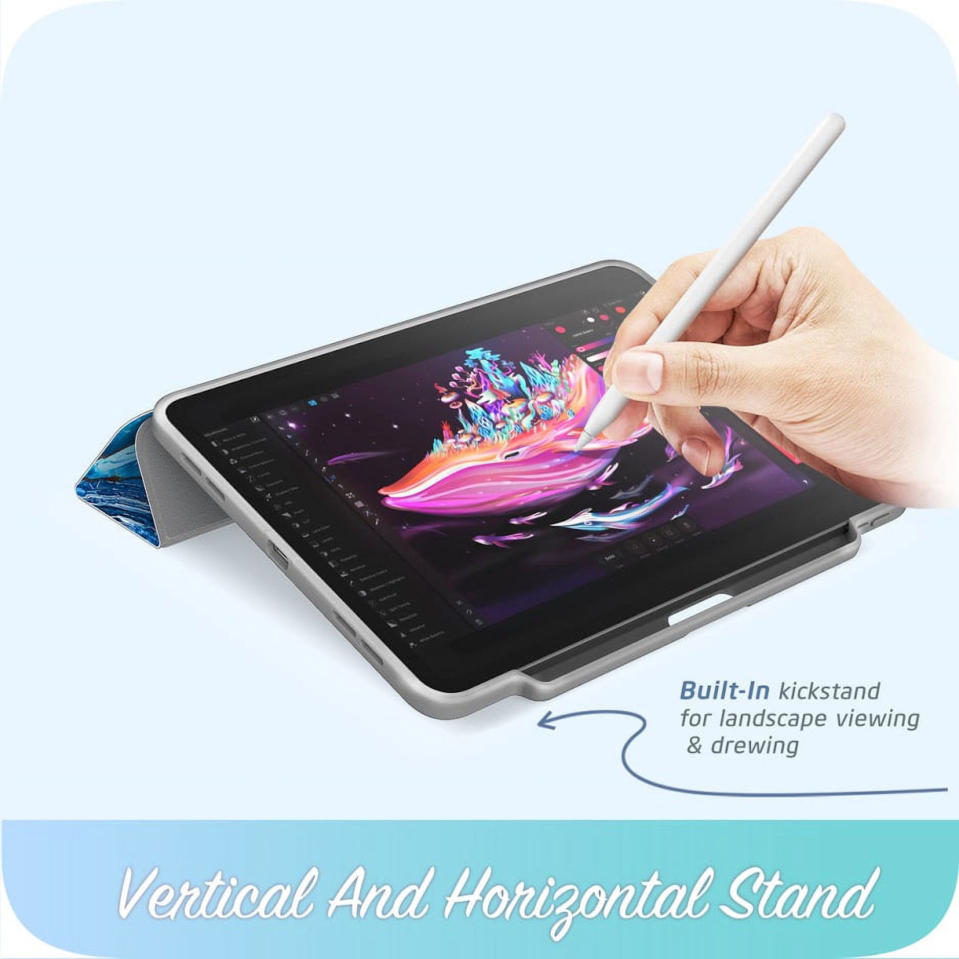New iPad Pro 12.9 Inch Case, i-Blason [Cosmo] Full-Body Trifold Stand Protective Case Cover with Auto Sleep/Wake & Pencil Holder for Apple iPad Pro 12.9 Inch 2018 Release (Blue)