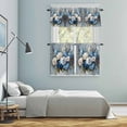 thumbnail image 5 of White Blue Spring Floral Kitchen Curtains Sets for Windows 36 Inch Length, Pastoral Flowers Retro Rod Pocket Window Treatments Tier Curtains and Valances Set for Bedroom/Bathroom, 5 of 8