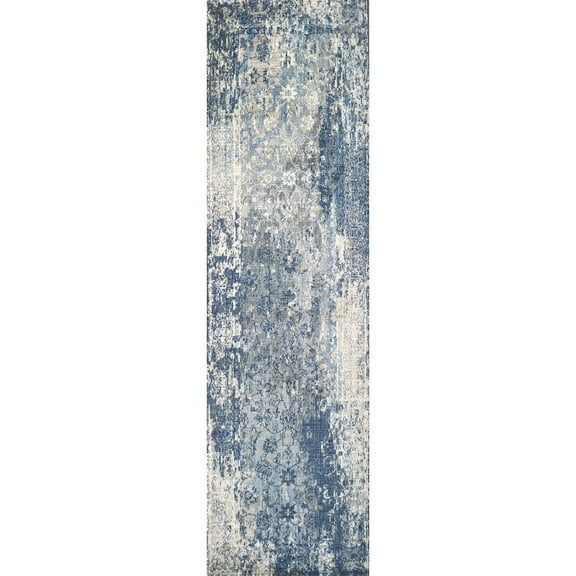 Alora Decor Euphoria 2'6" x 10' Floral Lt. Gray/Gray/Rust/Blue Hybrid Area Rug