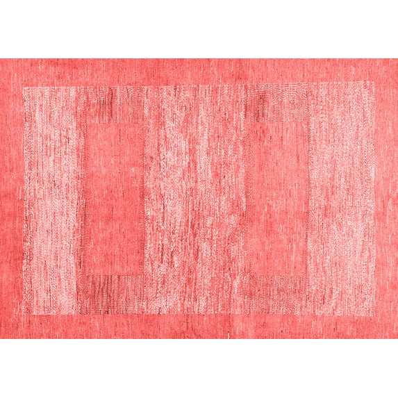 Ahgly Company Indoor Rectangle Abstract Red Contemporary Area Rugs, 8' x 12'
