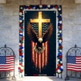 thumbnail image 5 of Welcome Door Cover Decoration USA Flag Patriotic Eagle Door Cover Banner Door Hanging Banner Porch Sign Hanging Banner Background Banner for Front Door Wall Windows, 5 of 6