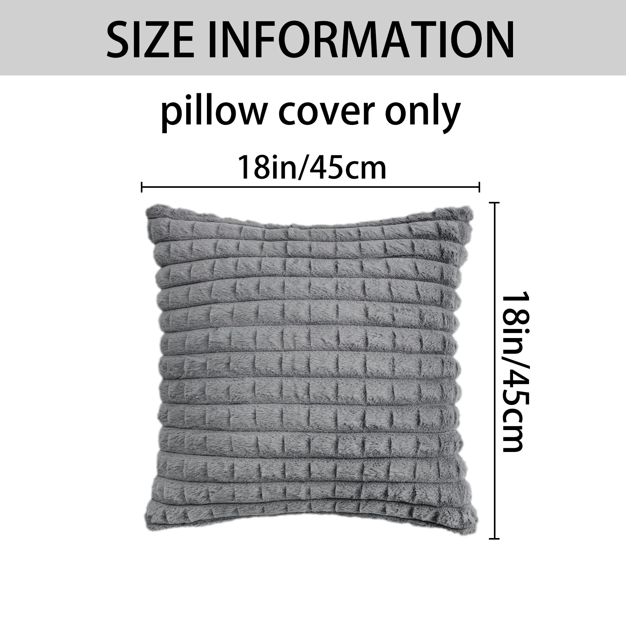 Unique Bargains Throw Pillow Covers Set of 2 for Living Room Decor Grey 18" x 18"