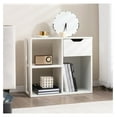 thumbnail image 2 of TYUIOP 3 Cube Bookcase with Drawer, 2 Tier Bookshelf for Small Space, Modern Freestanding Display Rack with Open Shelves, White Book Case, Wood Cube Storage Organizer Bedroom Living Room, 2 Pack, 2 of 5